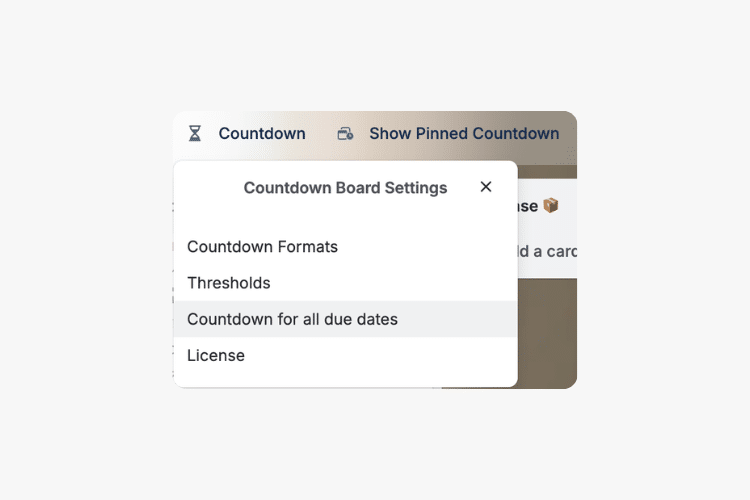 countdown board settings