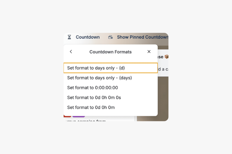 countdown formats